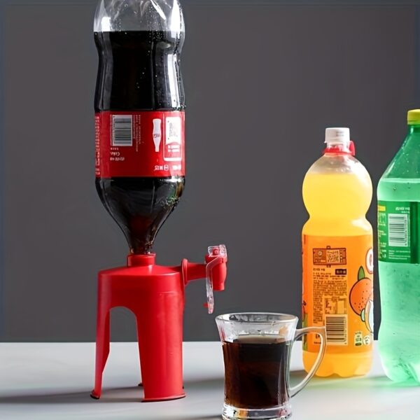 Easy-to-Use Hand-Press Red Soda Bottle Spout