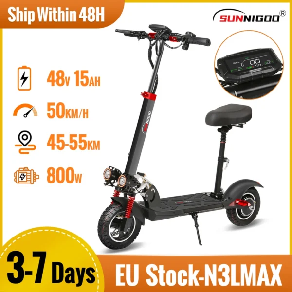 800W Powerful Electric Scooter 48V 15Ah